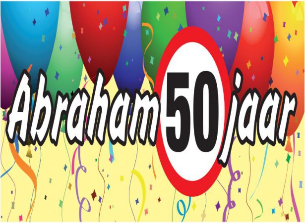 Banner spandoek abraham 50 jaar