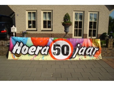 Banner spandoek hoera 50 jaar