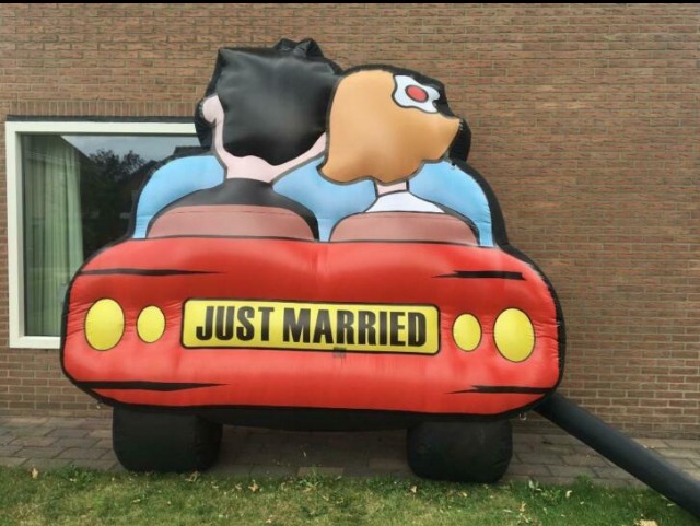 Huwelijk - Pas Getrouwd - Bruiloft - Just Married - Opblaasfiguur